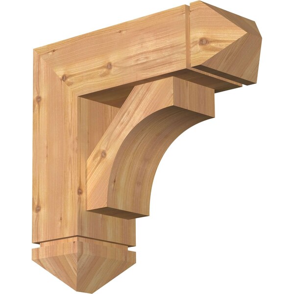Ekena Millwork Westlake Arts and Crafts Smooth Bracket w/ Offset Brace, Western Red Cedar, 7 1/2"W x 22"D x 22"H BKT0806X22X22WTL03SWR - main